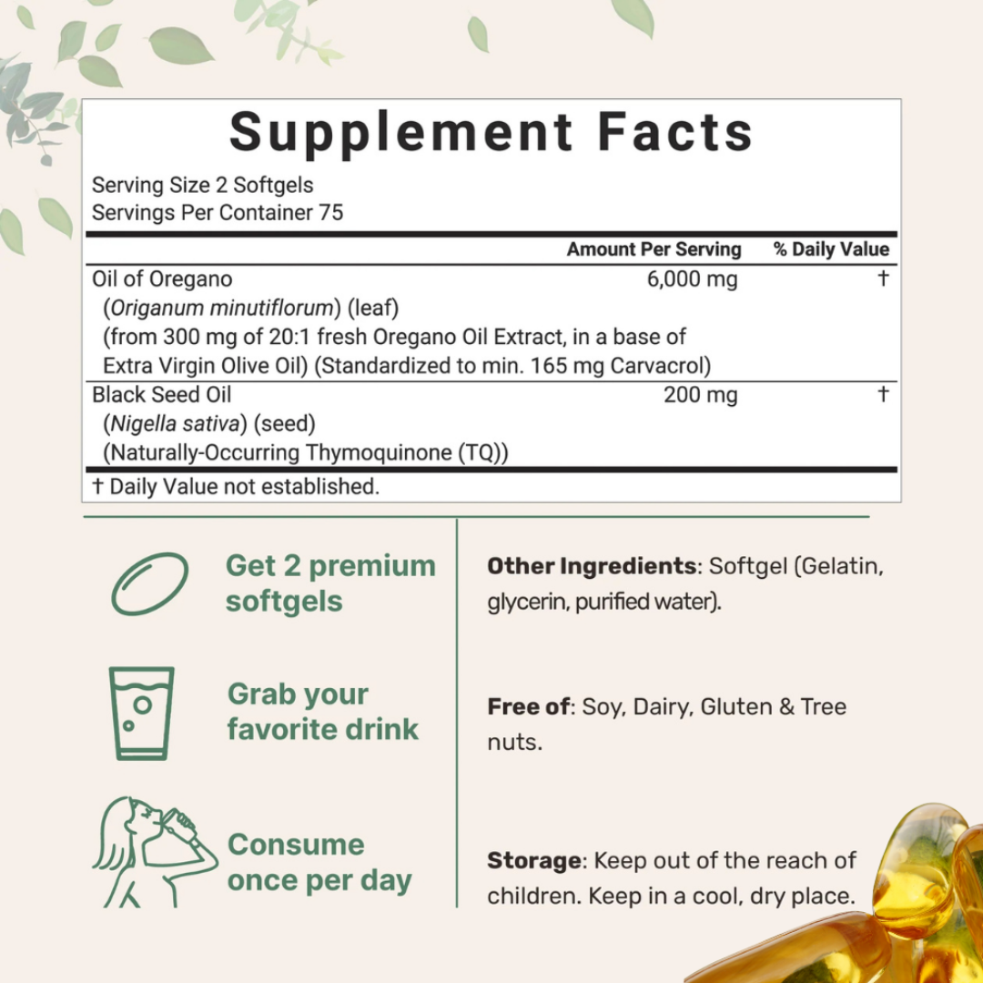 Aceite De Orégano Cápsulas Blandas